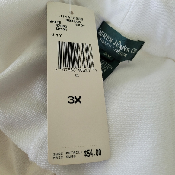Lauren Jeans Co 3X White 100% Cotton Shorts NWT - Picture 10 of 11